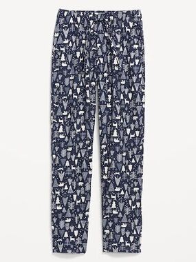 Navy Blue Patterned Pajama Pants
